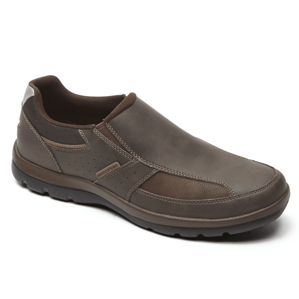 Rockport Mens Slip-On Brown - Get Your Kicks - UK 263-TCDAWQ